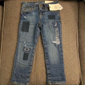 Gap Kids Girls Patchwork Fleece Lined Blue Denim Jeans Size 5 NWT